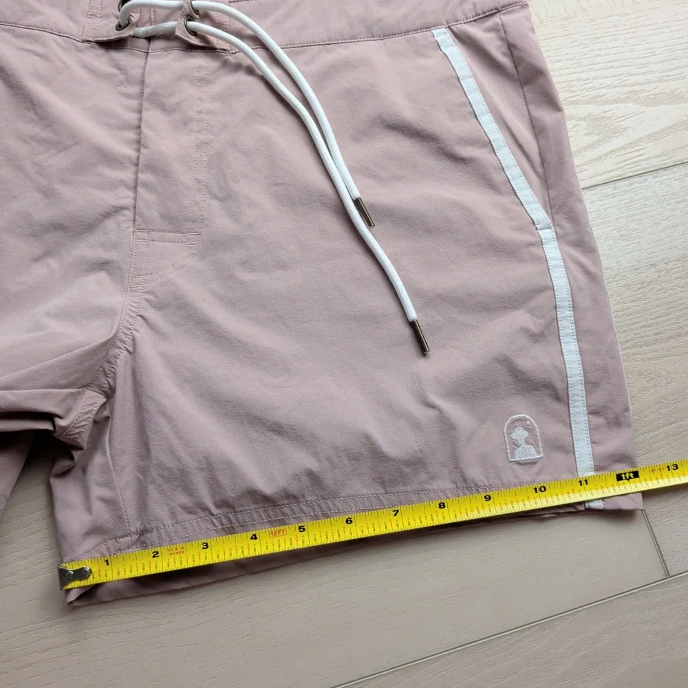 Dandy‎ Del Mar Gaucho Board Shorts Swim Trunks Mens 36 Pink Striped Retro